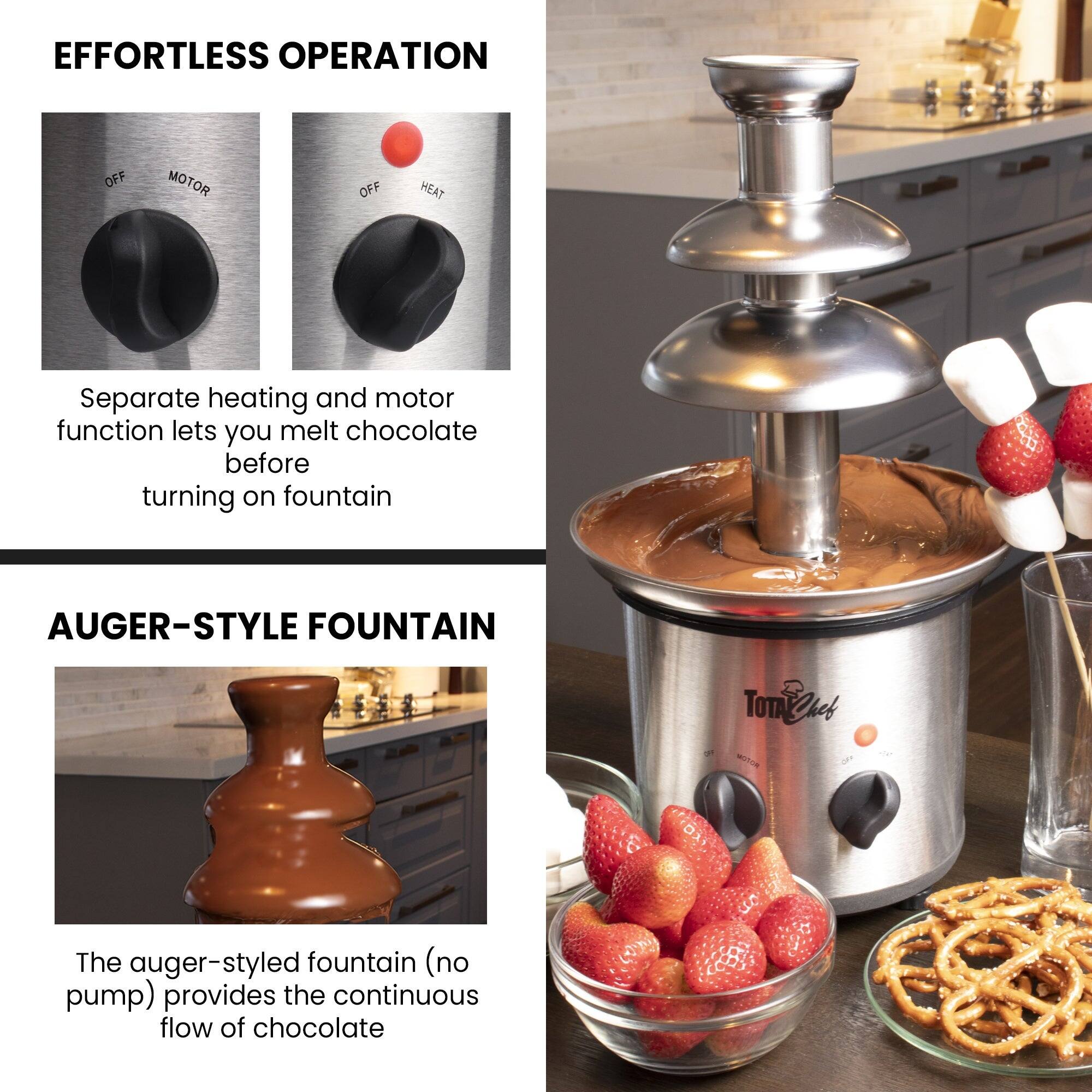 Total Chef 3 Tier Chocolate Fondue Fountain, 1.5 lbs (680 g) Capacity