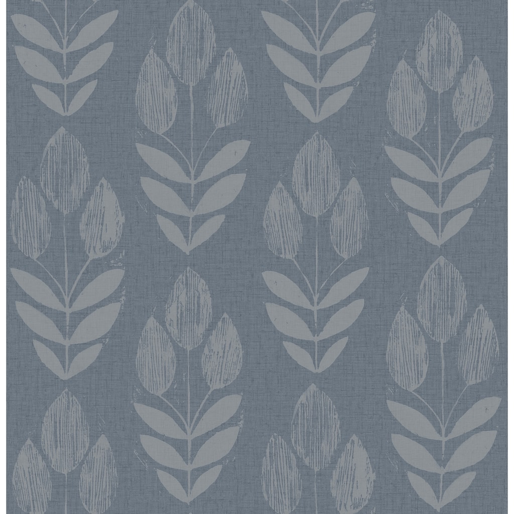 Chesapeake Garland Denim Block Tulip Wallpaper