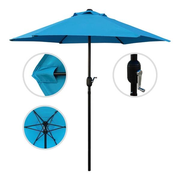 Shop Black Friday Deals On Davee Furniture 7 5 Round Patio Umbrella Outdoor Table Market Umbrella Aqua Blue On Sale Overstock 31721204