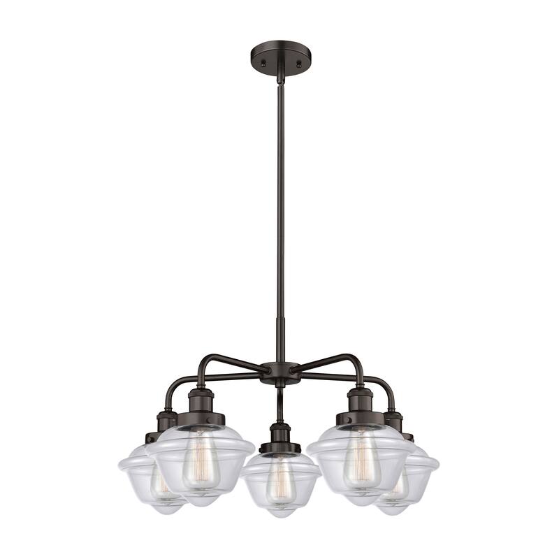 Innovations Lighting Oxford - 5 Light 25" Stem Hung Chandelier - Clear/Oil Rubbed Bronze