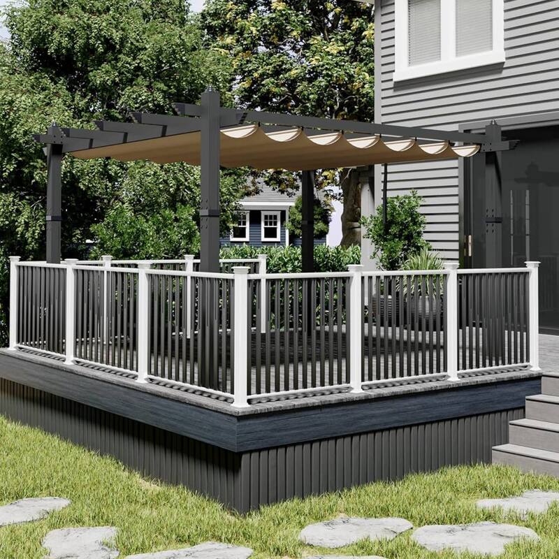10x13 Ft Patio Outdoor Pergola and Gazebos for Existing Deck, Backyard Garden Porch
