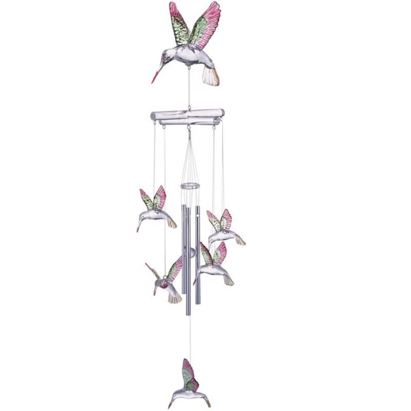 Q-Max 19" Long Hummingbird Acrylic Wind Chime Garden Patio Decoration