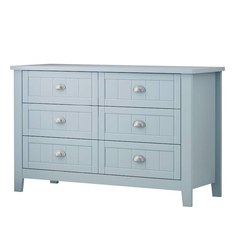 47'' Wide Modern Style 6 Drawer Dresser,Wood Dressers & Chest of Drawers,Bedroom Dresser