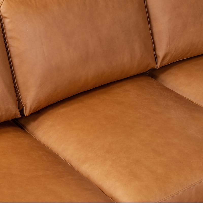 Poly & Bark Cadiz 90.5" Sofa in Saddle Tan - Full Grain Genuine Italian Leather