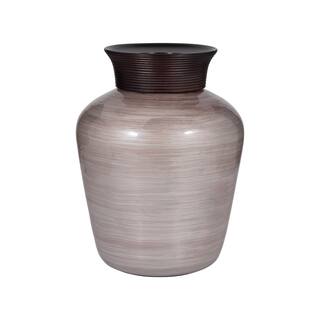 Sagebrook Home Blush Glass Swirled Round Vase