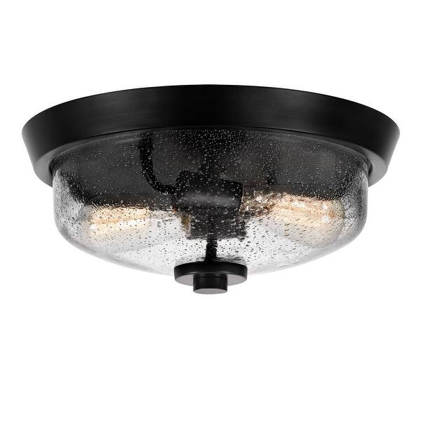 slide 2 of 6, Radius 2-Light Flush Mount in Earth Black