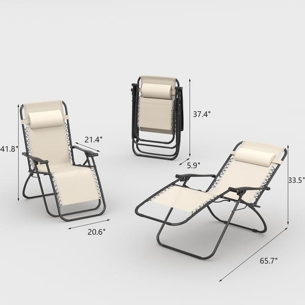 Homall Patio Zero Gravity Chair Lawn Lounge Chair with Pillow Set of 2