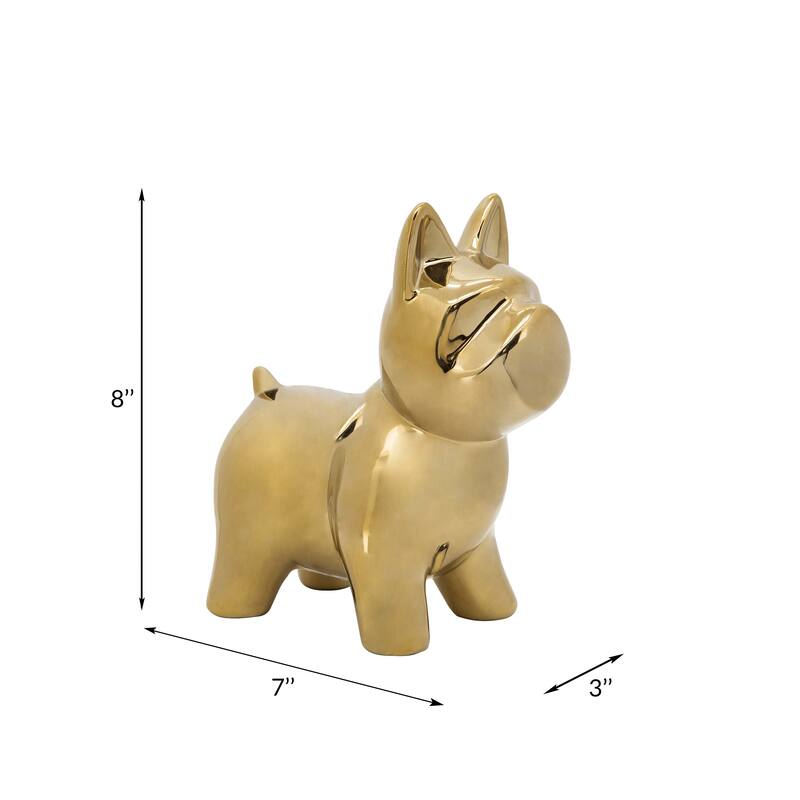 Sagebrook Home Frenchie Ceramic Dog Statue Sculpture