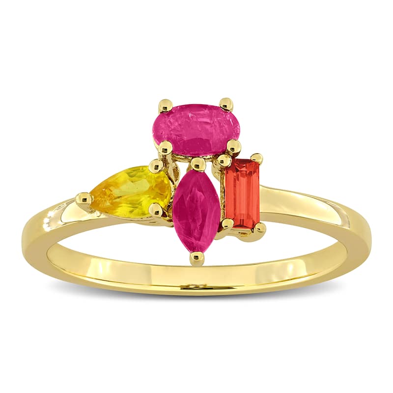 Miadora Multi-Gem Cluster Ring Sterling Silver