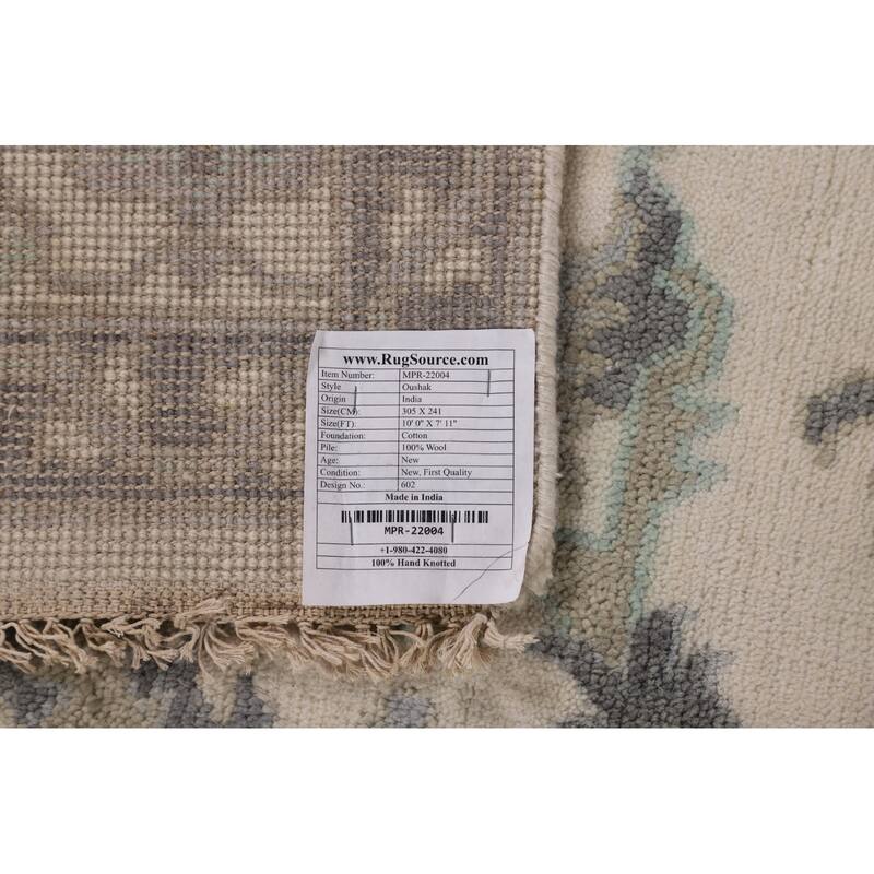 All-Over Floral Oushak Oriental Area Rug Handmade Wool Carpet - 7'11" x 10'0"