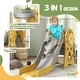 preview thumbnail 6 of 8, Toddler Slide, 3 in 1 Slide for Kids Ages 1-3 Years, Indoor Slide with Basketball Hoop, Climber, Duck Pattern, Yellow