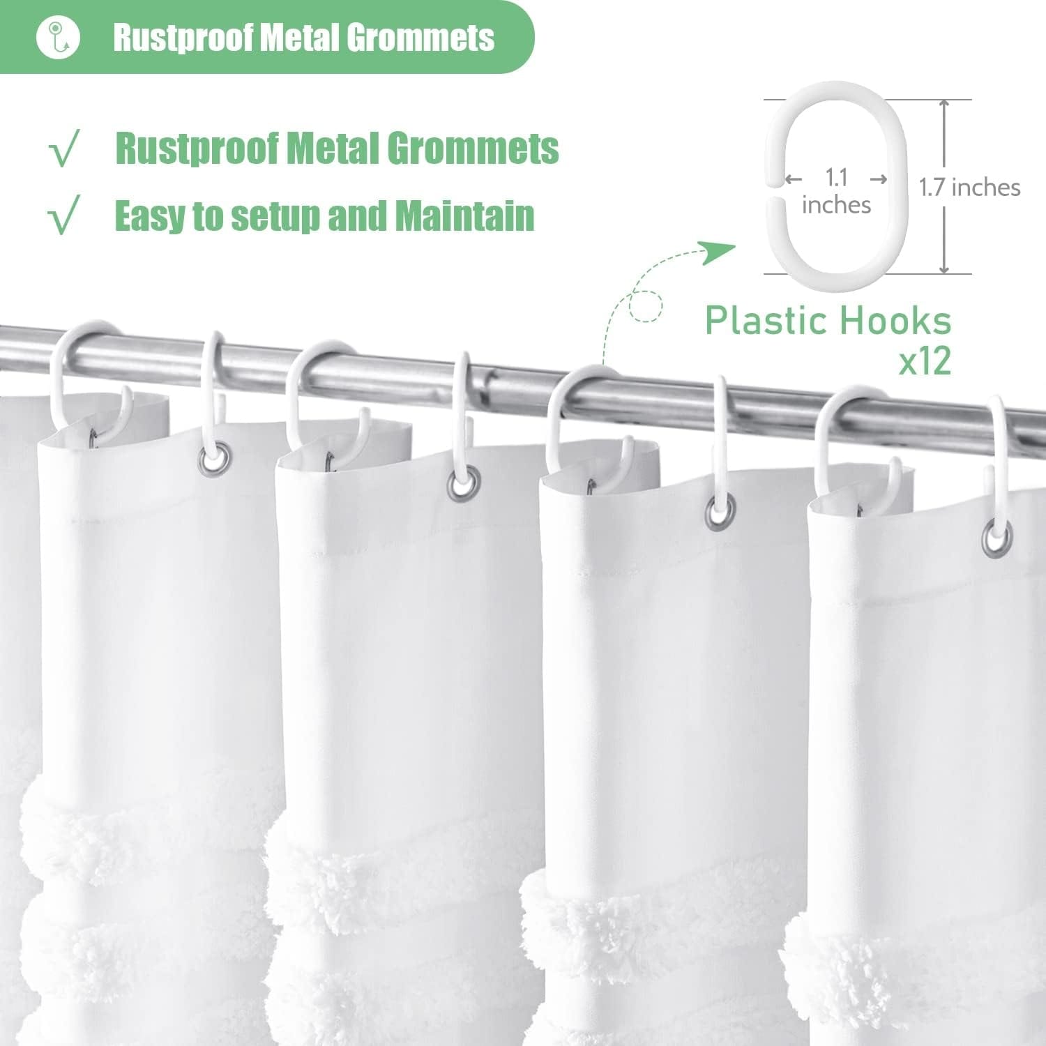 Extra Long Tufted Chenille Shower Curtain, 72 x 84 Inches, White - Bed Bath  \u0026 Beyond - 41302077, image size:1500x1500