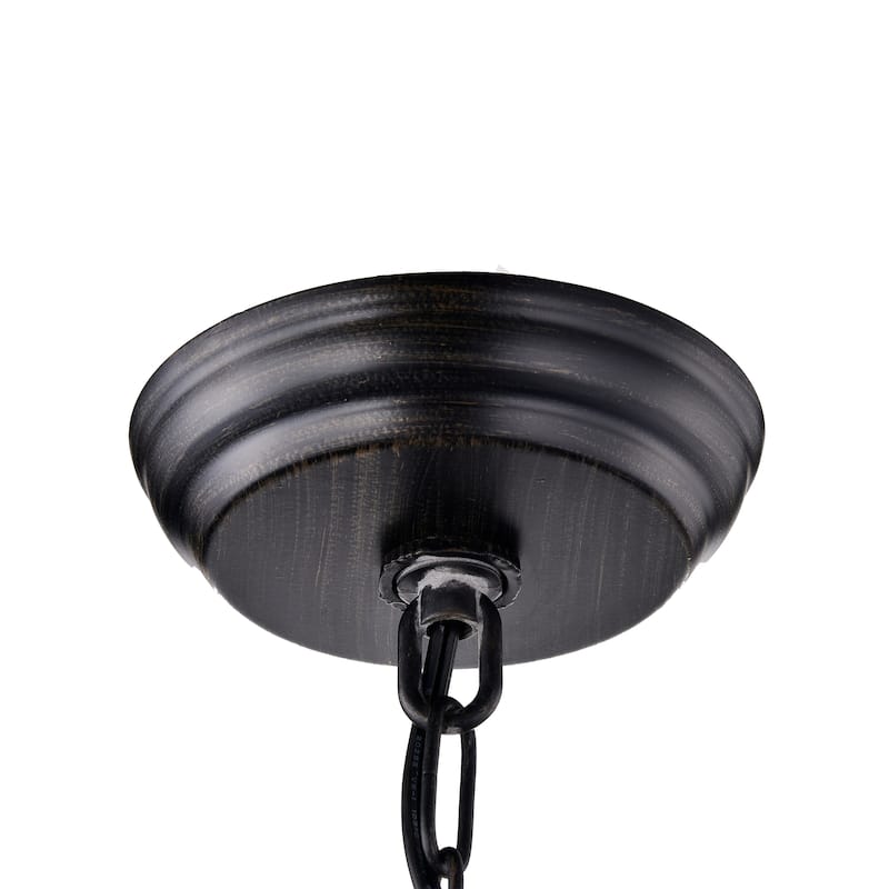 Acatia Round 3-Light Black Foyer Metal Pendant