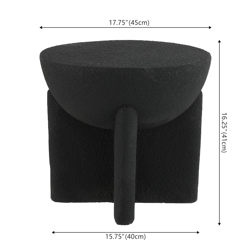 Sage 16.25" Minimalist Modern Drum Accent Table , by JONATHAN Y