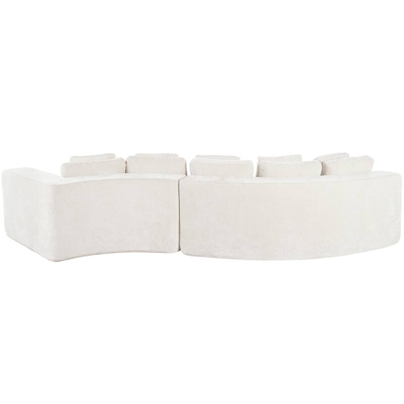 115.7" Chenille Modular Sofa Set with Curved Design - 4-Seater and 5 Cushions (No Assembly Required)
