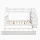 preview thumbnail 26 of 28, Twin Over Full Size Wood Bunk Bed with Twin size Trundle, Stairway, Storage and Guard Rail
