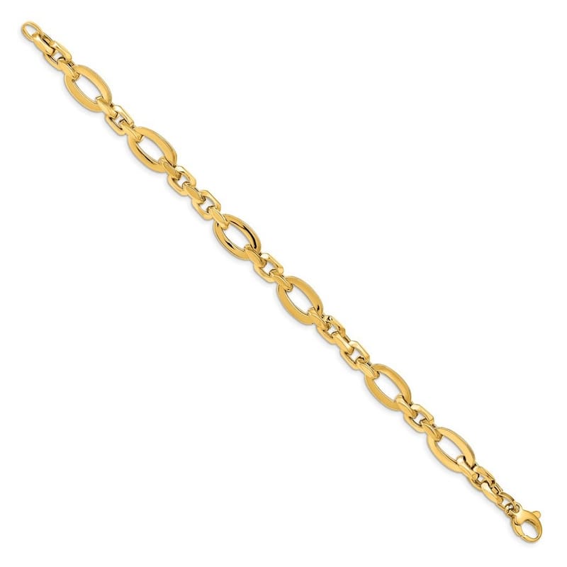 Curata 9mm 14k Gold Polished Link Bracelet 8.25 Inch