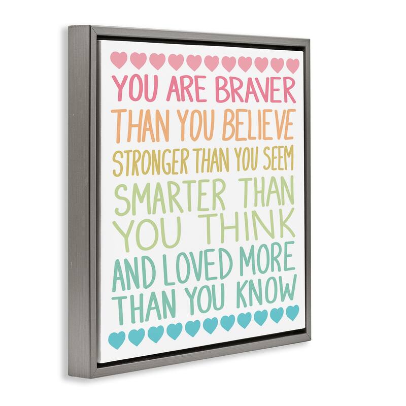 Stupell Rainbow Confidence Phrases Framed Floater Canvas Wall Art Design By Sweet Melody Designs