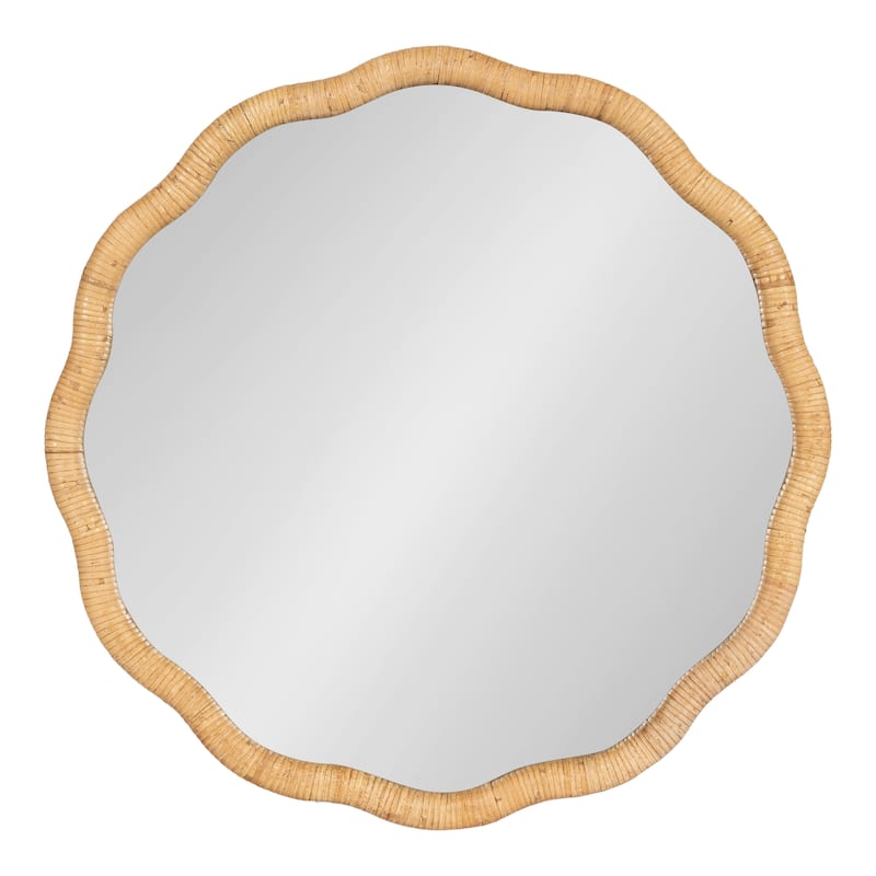 Kate and Laurel Rahfy Scallop Framed Wall Mirror - 26x26 - 26x26 - Natural