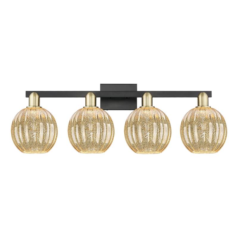 Innovations Lighting 716-4W-12-36 Preston Vanity Preston 4 Light 36" - Black Antique Brass / Mercury