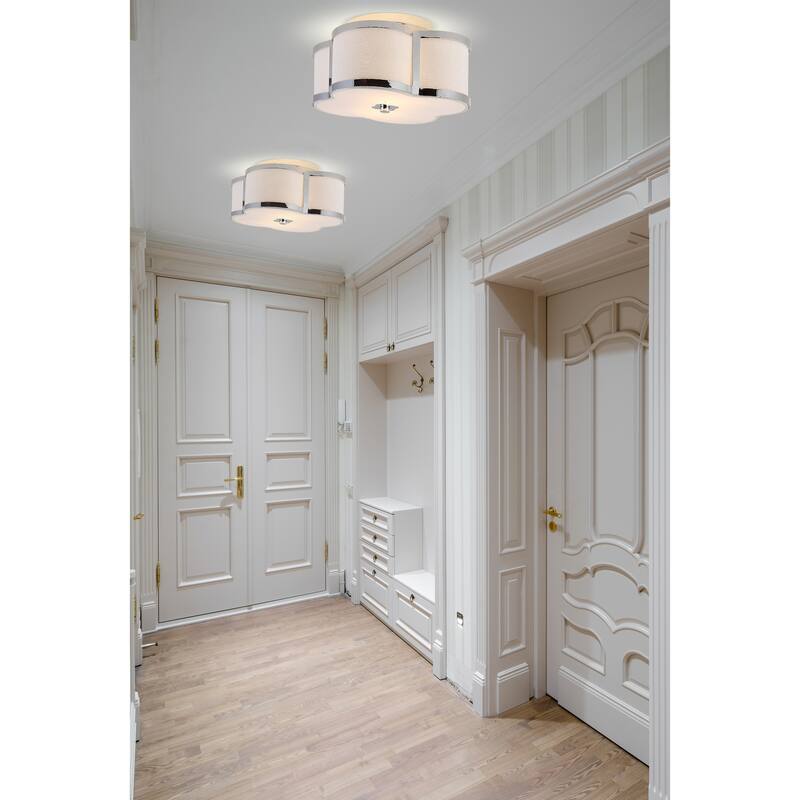 Frank Scalloped Shade Metal Classic Glam LED Flush Mount, by JONATHAN Y