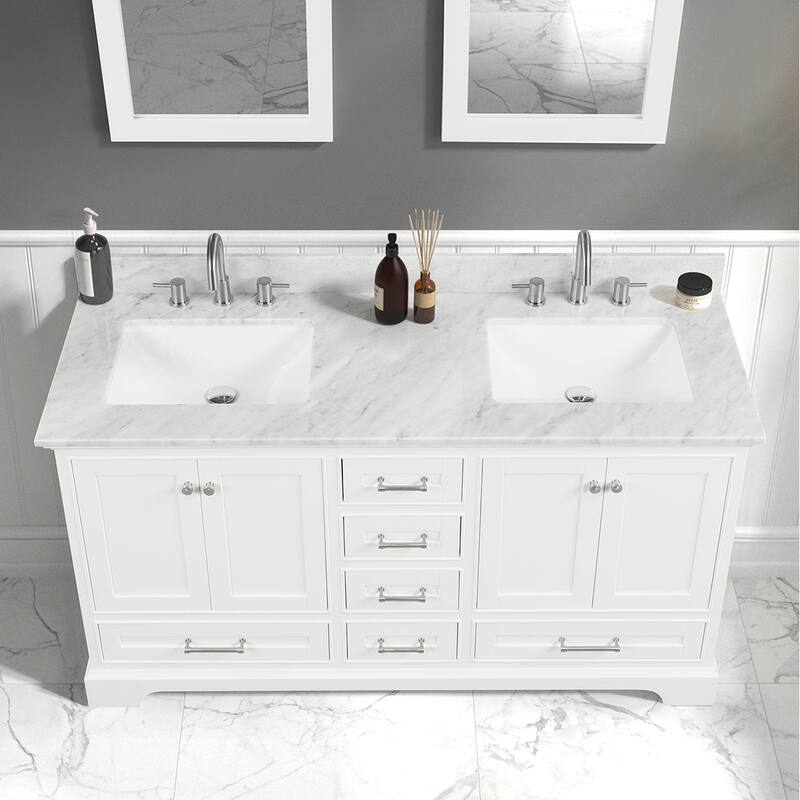 Blossom Copenhagen 60" Bathroom Vanity with Marble Top & Ceramic Sink