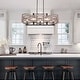 preview thumbnail 2 of 7, Coastal 5-Light 34" Distressed Wood Chandelier, Dimmable Pendant Light for Kitchen Island Beach House