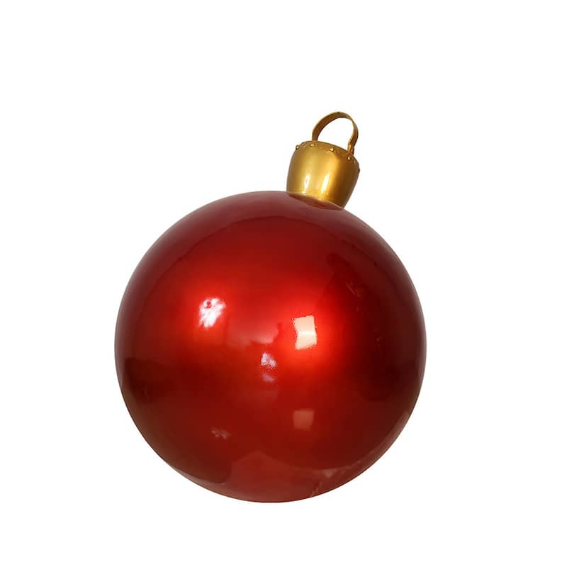 Christmas Ball Commercial Ornament Outdoor Decoration - 26" - Red and Gold