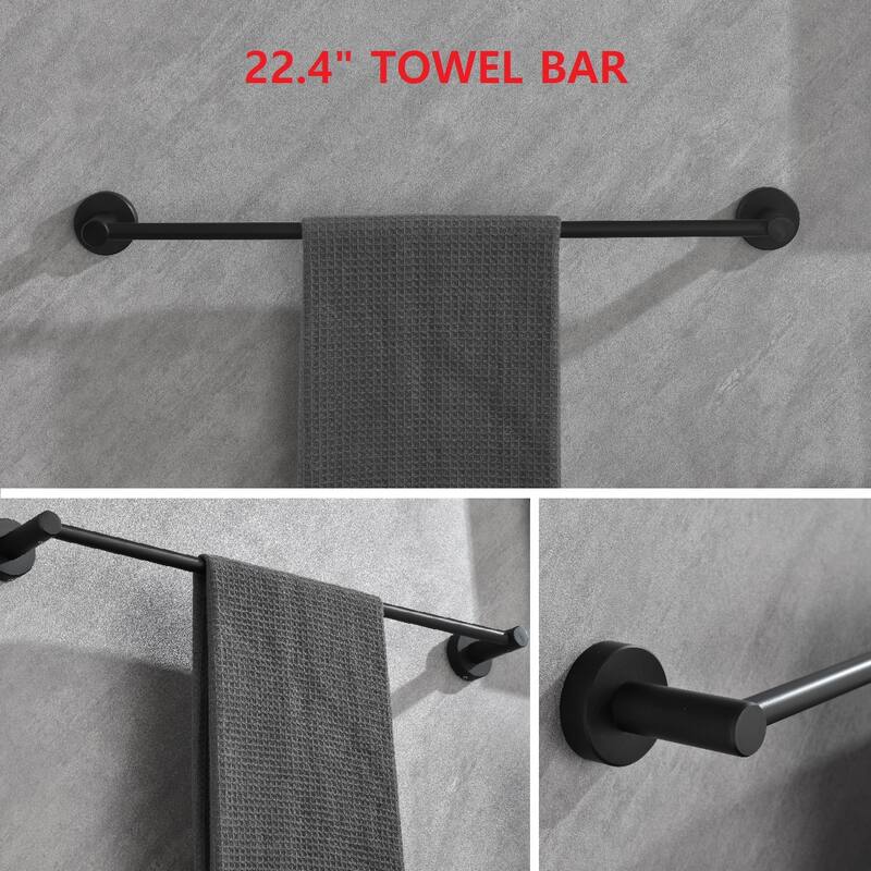 6 Piece Aluminum Bathroom Towel Rack Set Wall Mount