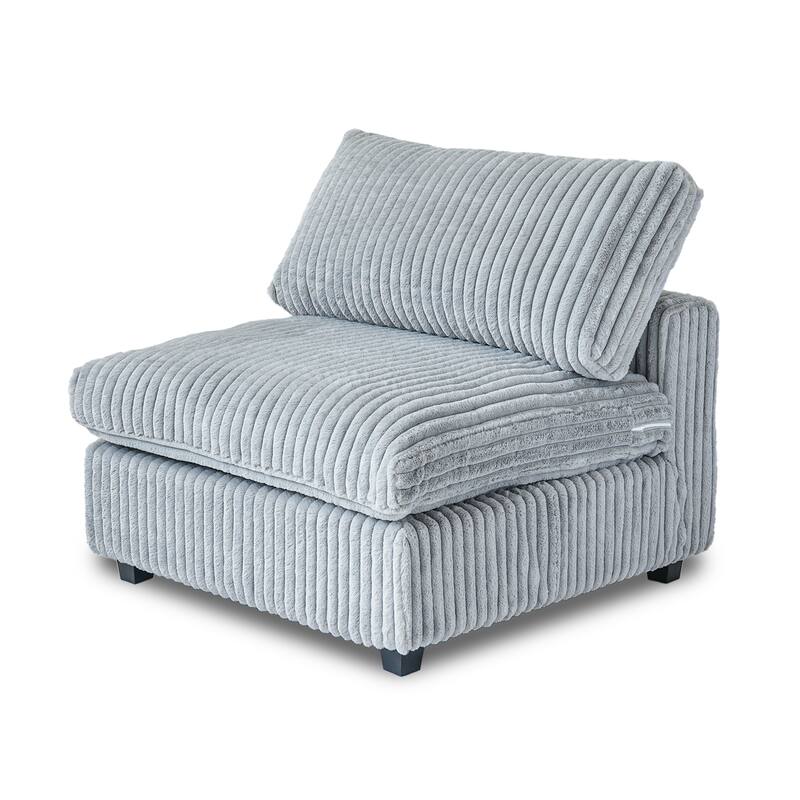 118" L Shaped Sectional Couch, Modular 5 Seat Comfy Modular Sofa with Ottoman