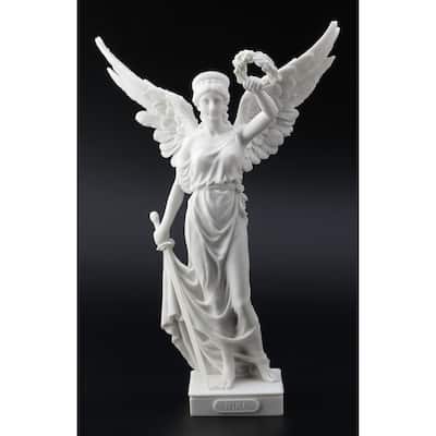 Veronese Design 14.0 H Nike With Sword And Wreath In Hands (Marble White) Resin White