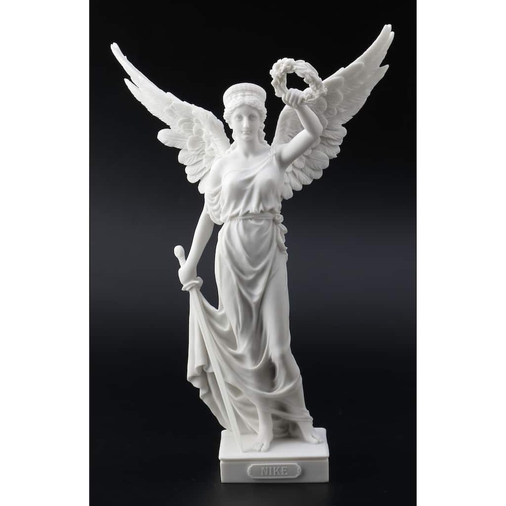 Veronese Design 14.0 H Nike With Sword And Wreath In Hands (Marble White) Resin White