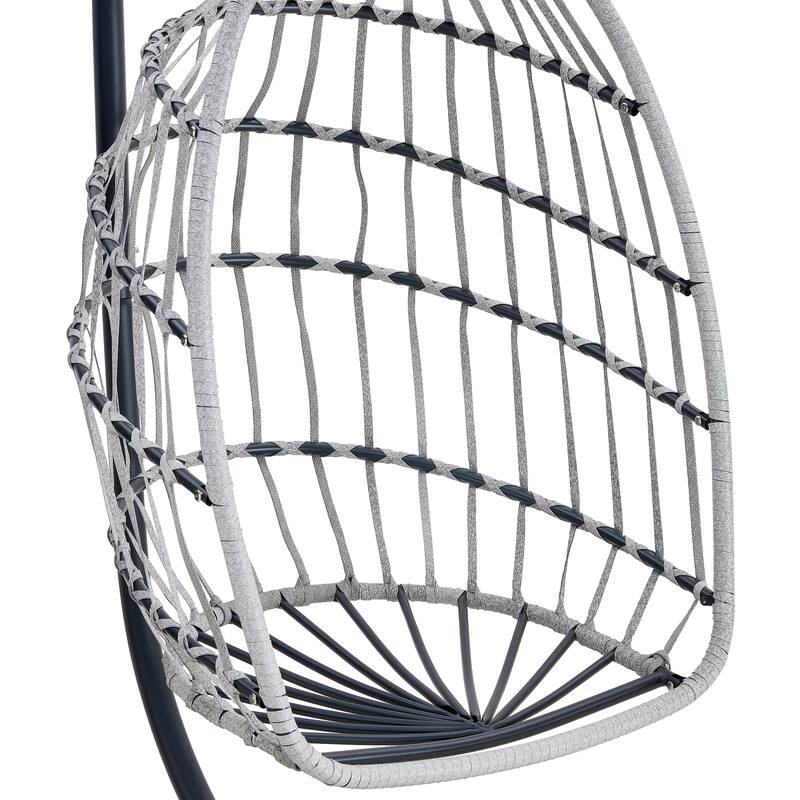 Hanging Basket Swing Egg Chair Hammock Chairs with Stand Wicker Weave Bassinet Chair with Cushion for Indoor Outdoor