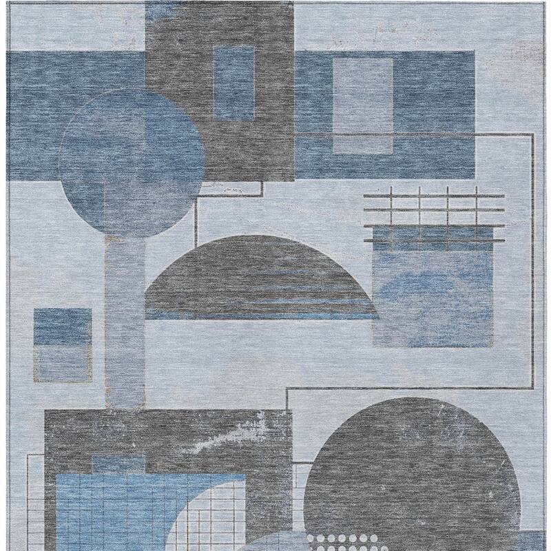 HomeRoots Geometric Modern Rectangle Outdoor Rug