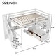 preview thumbnail 4 of 24, Full Size Solid Wood Loft Bed with Desk and Shelves, Two Built-in Drawers, Storage Staircase