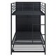 preview thumbnail 7 of 10, Metal Bunk Bed with Big Bookshelf and Trundle, Twin Size, Black