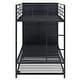 preview thumbnail 7 of 10, Twin Metal Bunk Bed with Bookshelf and Trundle in Black