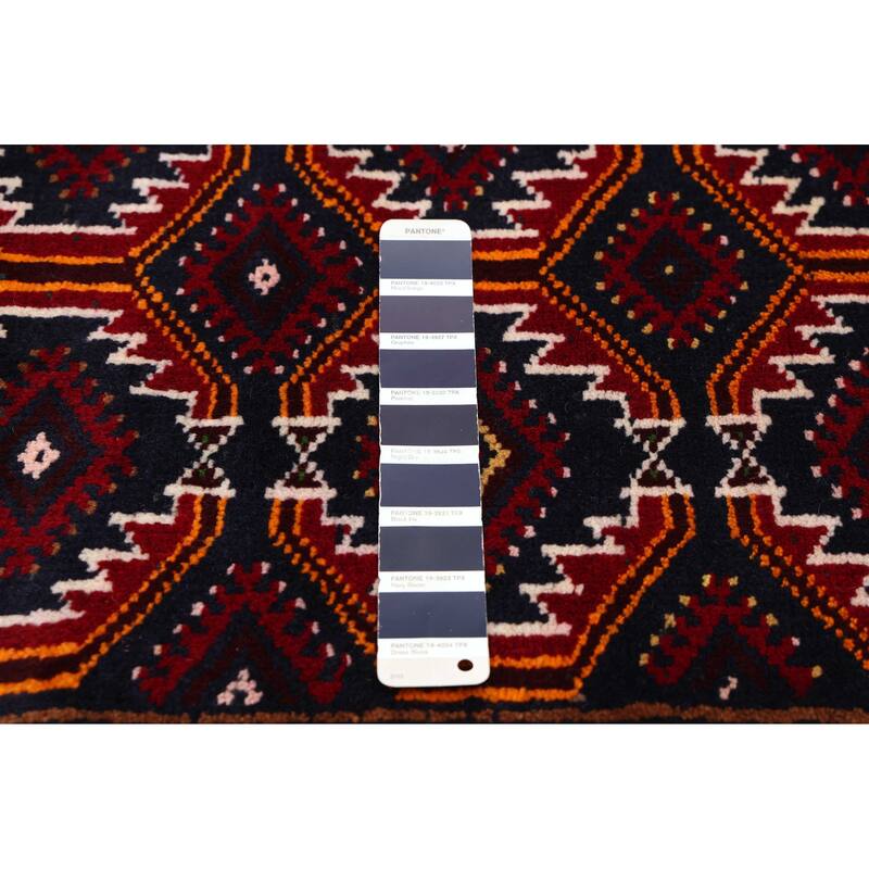 ECARPETGALLERY Hand-knotted Teimani Dark Navy Wool Rug - 3'2 x 6'3