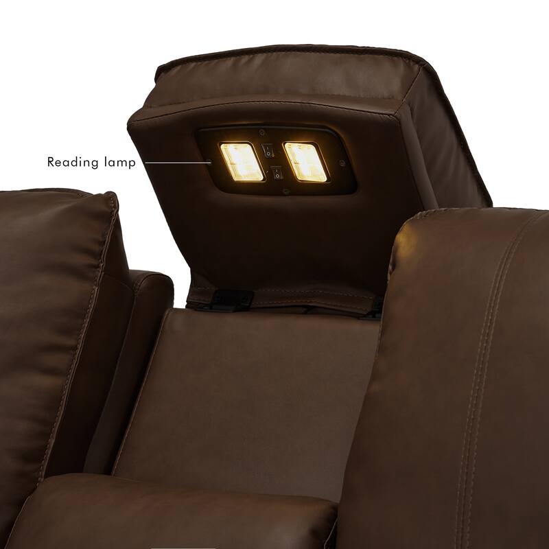 94.5'' W Faux Leather Dual-Power Oversized Width Seat Loveseat with Wireless Charging, Reading Light