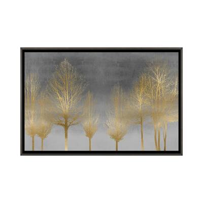 iCanvas "Gold Forest On Gray" by Kate Bennett Framed