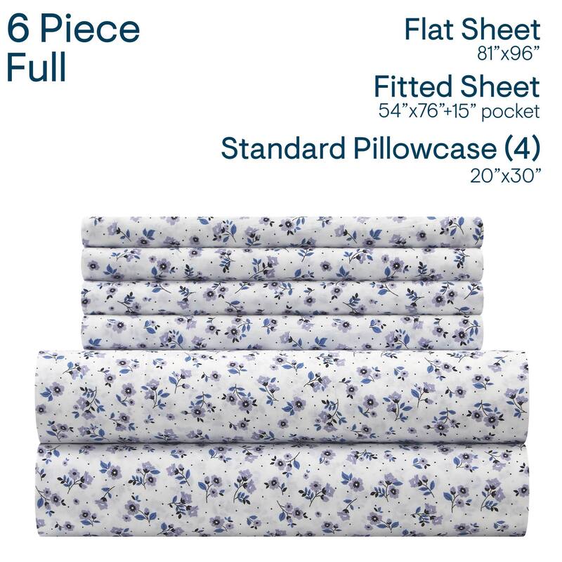 Aeropostale Premium All Season Microfiber Purple Ditsy Floral Sheet Set