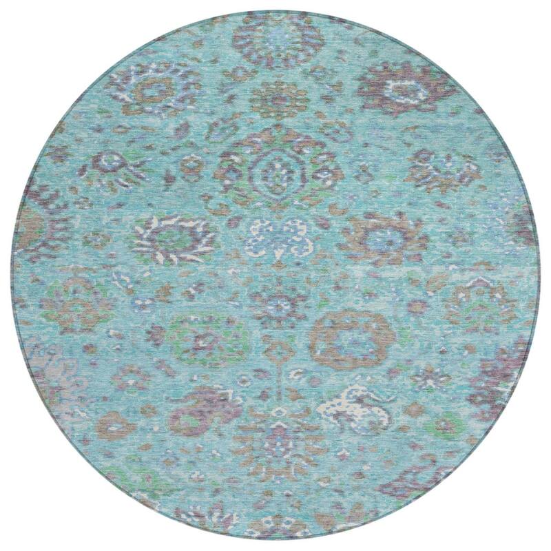 HomeRoots Floral Traditional Rectangle Outdoor Rug