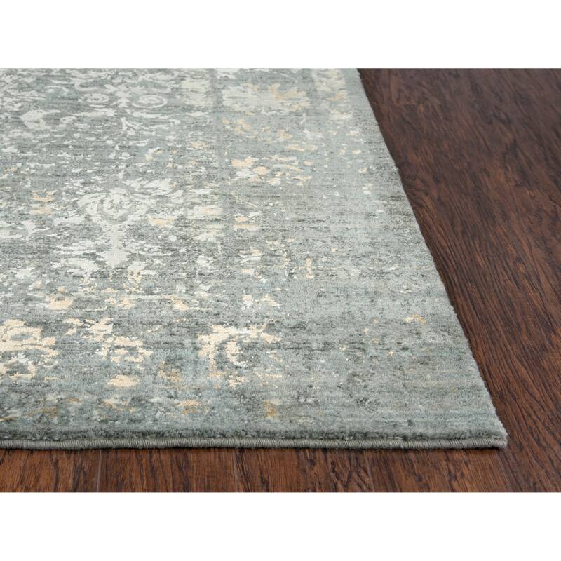 Alora Decor Essential Blue, Grey, and Cream Classic Wool Blend Rug