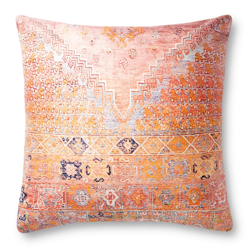 Alexander Home Boho Chic Global Throw Pillow - Cover Only - Single - Coral / Multi - Accent