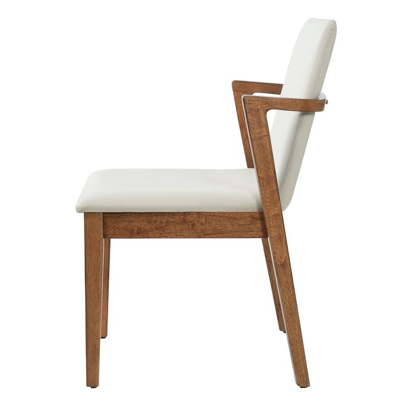 Christopher Knight Home - Mid-Century Modern Upholstered Wood Dining Arm Chairs with Ergonomic Armrests & Backrest, Set of 2