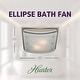 preview thumbnail 8 of 6, Hunter Ellipse 100 CFM Ceiling Exhaust Bath Fan with Light and Night Light