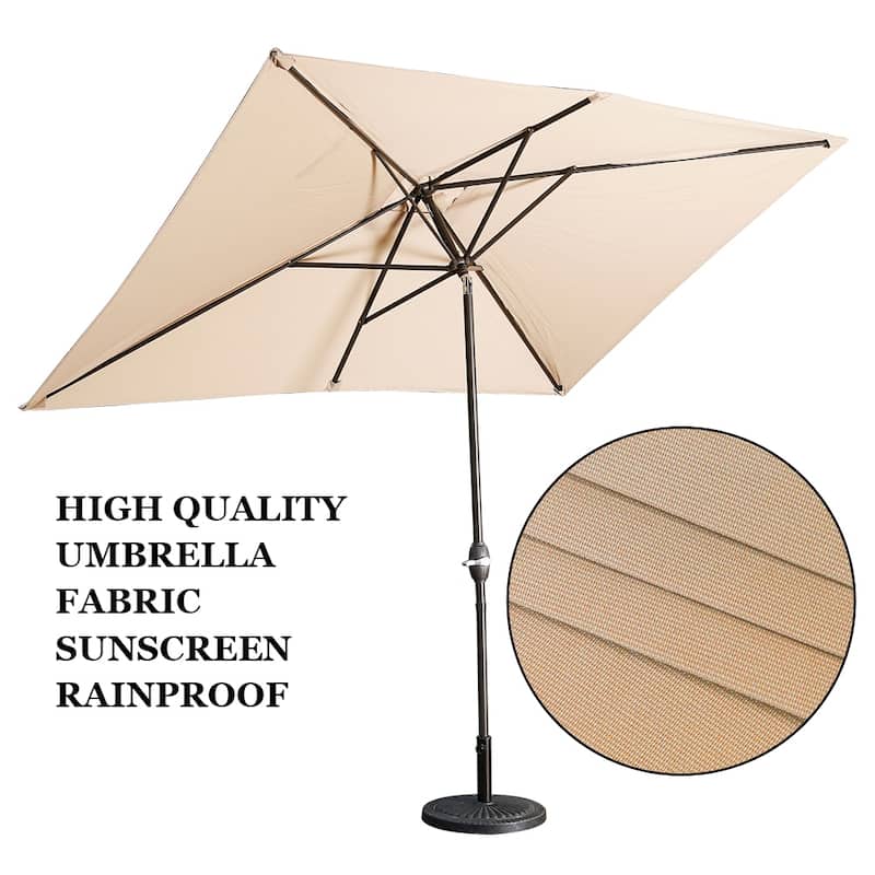 10 ft. Aluminum Rectanglar Market Patio Umbrella without Base