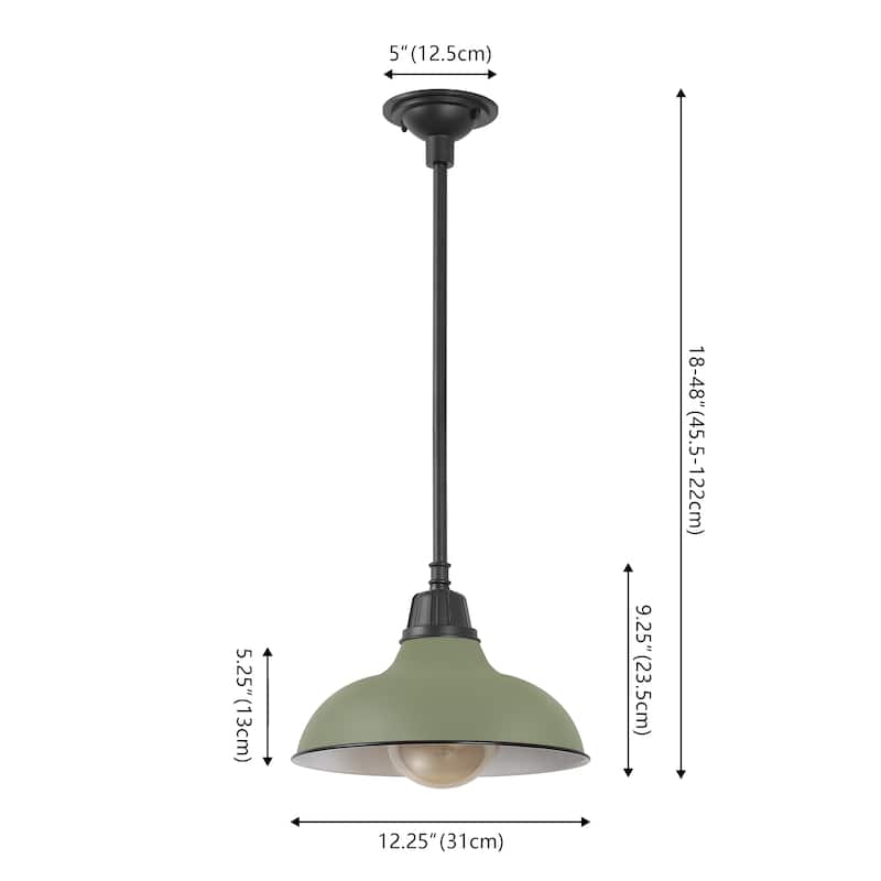 12.25" 1-Light Indoor/Outdoor Iron LED Pendant, by JONATHAN Y - 12.25