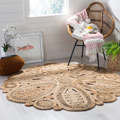 SAFAVIEH Handmade Natural Fiber Ljiljanka Floral Jute Rug