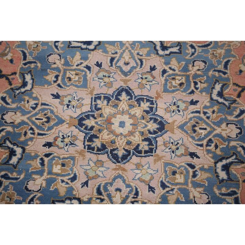 Traditional Pink Najafabad Persian Vintage Rug Handmade Wool Carpet - 9'6"x 13'0"